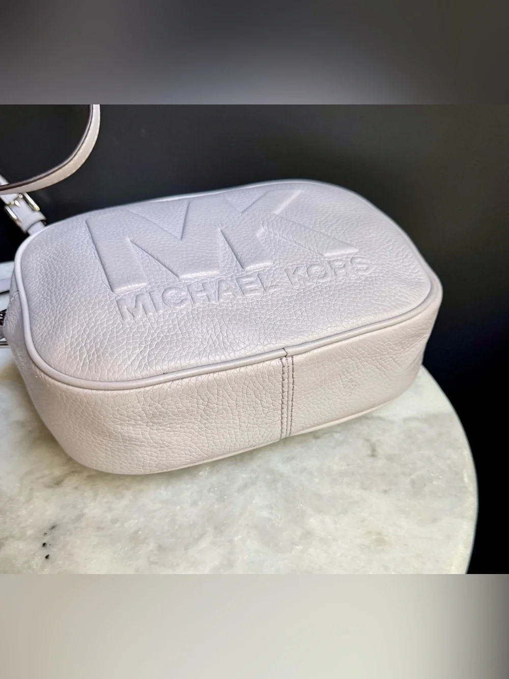 Michael Kors Jet Set Travel Oval Camera Bag Crossbody - Lavender Mist Leather 💜